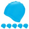 M METERXITY 6-Pack Silicone Swim Cap, 7.3" Opening 7.9" H