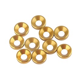 10pcs Countersunk Washers Aluminum Alloy Anodizing Flat Head Washer Seal M3 M4 (Yellow)
