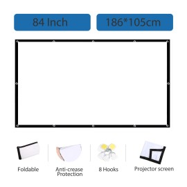 XGODY Projector Screen 16:9 HD Foldable Portable Outdoor Home 3D Movie Cinema Theater - 84" screen