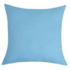TangDepot Cotton Solid Throw Pillow Covers, 18" x 18" , Sky Blue, 1 Count (Pack of 1)