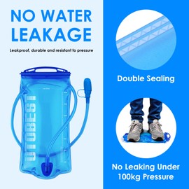 UTOBEST Trinkblase 1L/1,5L/2L/3L Wasserblase für Trinkrucksack, BPA-frei Auslaufsicher Wasserreservoir für Laufen, Wandern, Radfahren