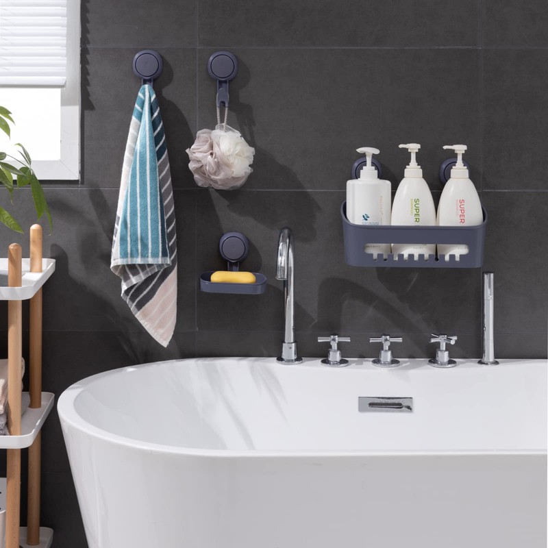 Uten Shower Shelf No Drilling Set, Shower Basket, Soap Dish