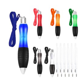 BORISCA 12+6 PCS Big Fat Ballpoint Pens, 6 PCS Big Fat Heavy Weighted Pens + 12 Replacement Pens 6 Colours Lanyard Handwriting Pen Easy to Grip Suitable for the Elderly, Arthritis, Hand Tremor People