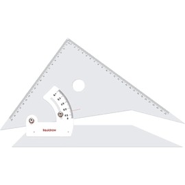 Liquidraw Adjustable Set Square 30cm & Triangular Scale Ruler 30cm Set of 2 for Architecture, Drawing, Carpentry