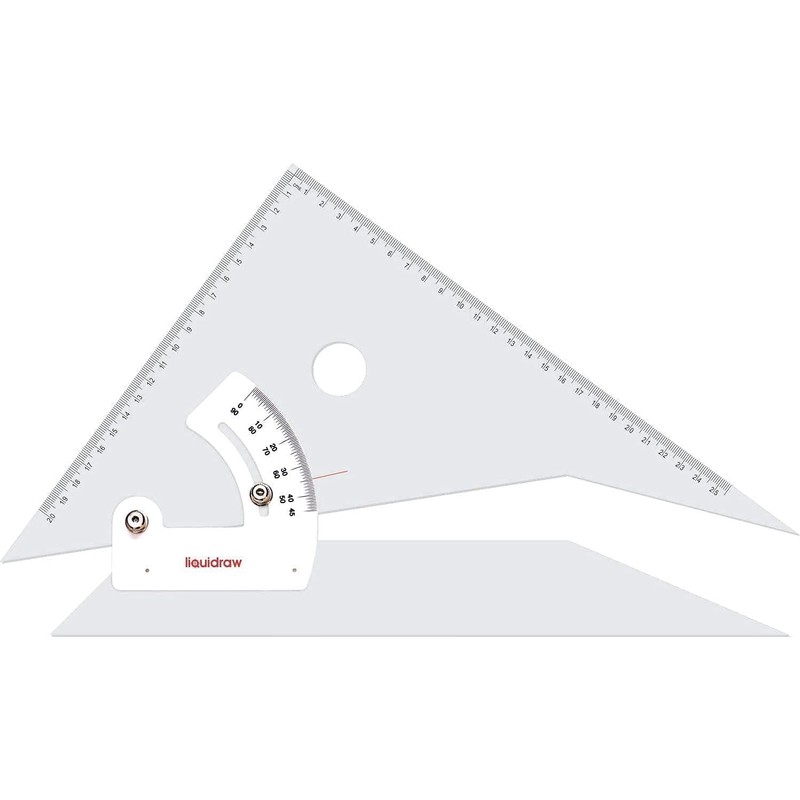 Liquidraw Adjustable Set Square 30cm & Triangular Scale Ruler 30cm