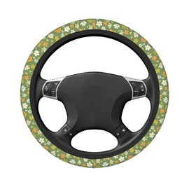 MAGIFUN Green Floral Steering Wheel Cover for Women Cute Daisy Car Steering Wheel Cover Anti Slip and Sweat Absorption Steering Wheel Protector Car Accessories Universal Fit 15 inches
