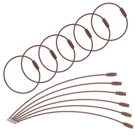 uxcell 22 Pcs Wire Keychain Cable, 6 Inch Coated Stainless Steel Luggage Tag Loops 2mm Dia Metal Wire Cable Key Ring Loop for Luggage Key ID Keepers Tags Keyrings, Brown