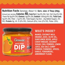 Growee Foods Spiced Mango Chip Dip & Spread – Creamy Salsa & Hummus Alternative – Dairy-Free Queso, Vegan Mayo & Salad Dressing Substitute – Gluten-Free, Nut-Free, Non-GMO – 2 Pack (12oz Each)