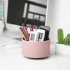 Czzmy Round Leather Art Supply Organizer,Remote Control Holder with Adjustable
