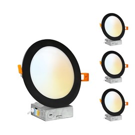 PROCURU Professional Dark Brown 4PCS 6-Inch 2700K-6000K 5CCT, Heavy Duty Slim Canless LED Recessed Ceiling Downlight, Dimmable, 12Watt (ORB-VSL65R-4P)