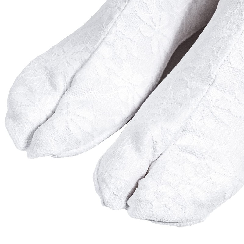 Kyoetsu Women's Lace, Tabi Cover, White, Black, white-2, 24.0 cm