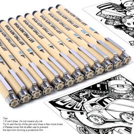 Hmeuest Fineliner Pens, 12 Fine Liner Black Pens, Art Drawing Micron Pens with Waterproof Ink, Felt Tip Art Supplies for Sketching, Manga Anime Gifts