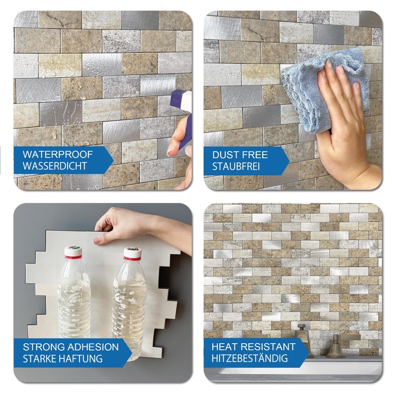 M MOFIT Peel and Stick Brick Backsplash for Kitchen,Back Splash