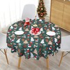 LuxFocus Round Tablecloth Christmas Decoration Waterproof Tablecloth for Dining Room