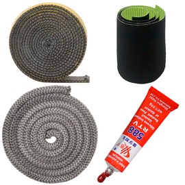 Wood Stove Gasket, 1" Width 98" Length Wood Stove Door Replacement Gasket Kit, Self Adhesive Flat Gasket Tape for Stoves and Fireplaces, Wood Stove Flat Gasket Tape, Gasket Rope for Fireplace Doors