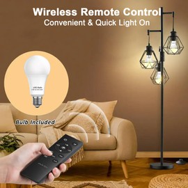 【Upgraded】luckystyle LED Light Bulbs with Remote Control,E26 Light Bulbs Dimmable 3000k-6500k,Led Bulbs 12W Energy Efficient,Cordless Light Bulb for Lamp Lighting for Bedroom Living Room Office,Timer
