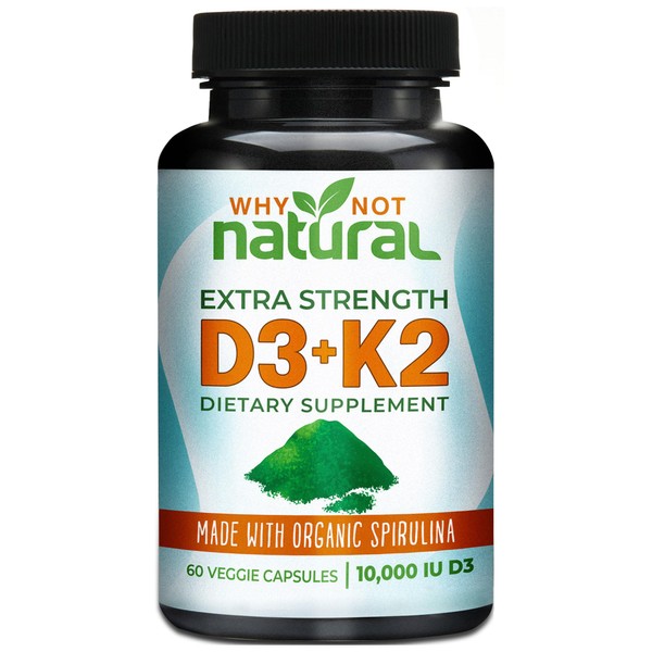 Why Not Natural Vitamin D3 K2 (MK-7) with Organic Spirulina,