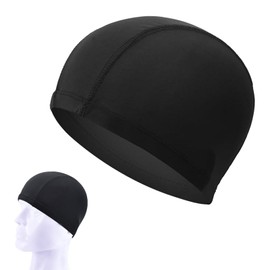 LeTradeJP Adult Trendy Medium High Elastic Single Line Nylon Swim Cap Self Neck Breathable Swim Cap Unisex