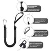 Marine Dock Line with Carabiner, 2.5 Feet Bungee Rope, Black,