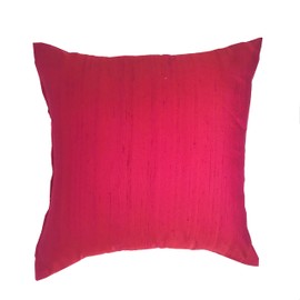 Lancashire Textiles Limited Manufacturers of quilts, pillows and homewares | Silk Blend Tuni Plain Fuschia Pink 43cm x 43cm Cushion Cover Only (43 x 43 Centimeters)