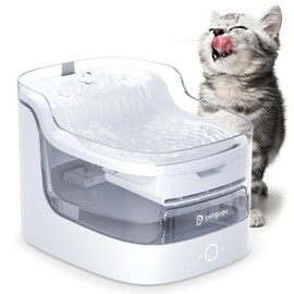 PETGUGU Cat Water Fountain 2L Automatic Pet Water Dispenser for Cats and Dogs 8-Layer cat Fountain Filter 2.4G WiFi Food-Grade Material Ultra-Quiet(PF1L)