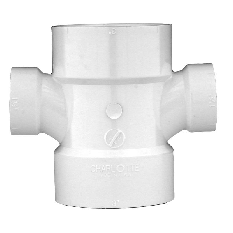 CHARLOTTE PIPE 3 x 3 x1 1/2x1 1/2 DWV DBL