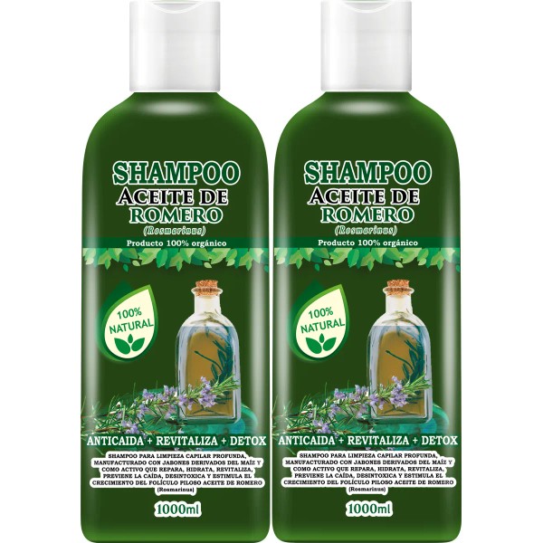 2 Shampoos De Romero Anti-caída, Fortalece, Nutre E Hidrata