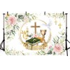AIBIIN 7x5ft First Communion Backdrop Baptism Backdrop Decorations First Communion