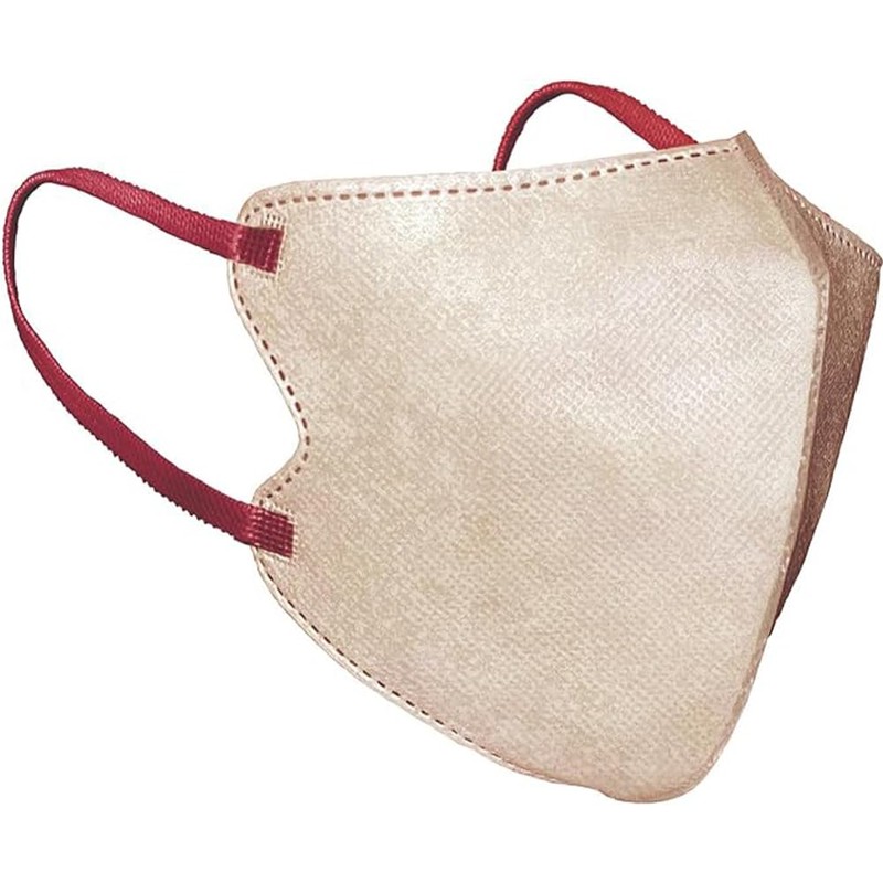 マスク習慣 E-lineマスクふつう ベージュ×ワインレッド 7枚×5袋