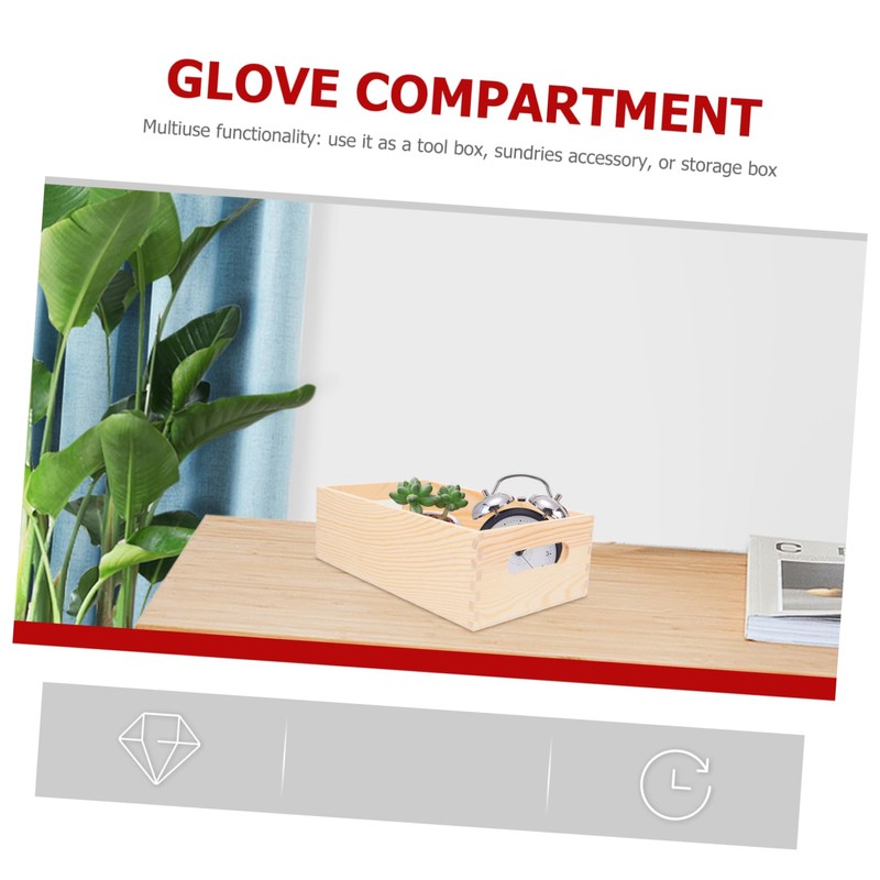 Tofficu Small Solid Wood Desktop Storage Box Multi Use Wooden