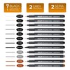 Zieler 12 Fineliner Drawing Pens | 8 Black, 2 Grey