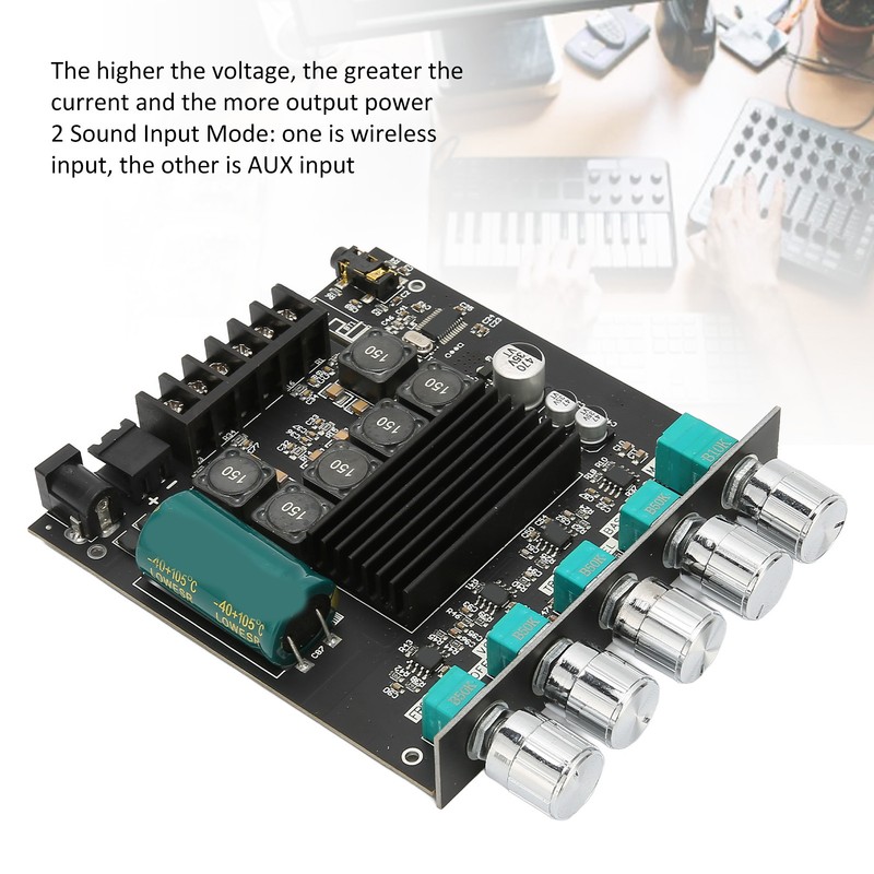 2x50W Bluetooth 5.0 Stereo Sound Receiver Amplifier Board 2.1Channel Subwoofer