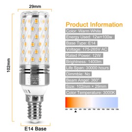 Vicloon LED Mais Glühbirnen, 4er-Pack12W E14 Mais Birnen mit 84 LEDs, 1400LM Entspricht 100W Glühbirnen, Warmweiß 3000K, Groß Abstrahlwinkel 360°, Kein Flackern, Led Leuchtmittel