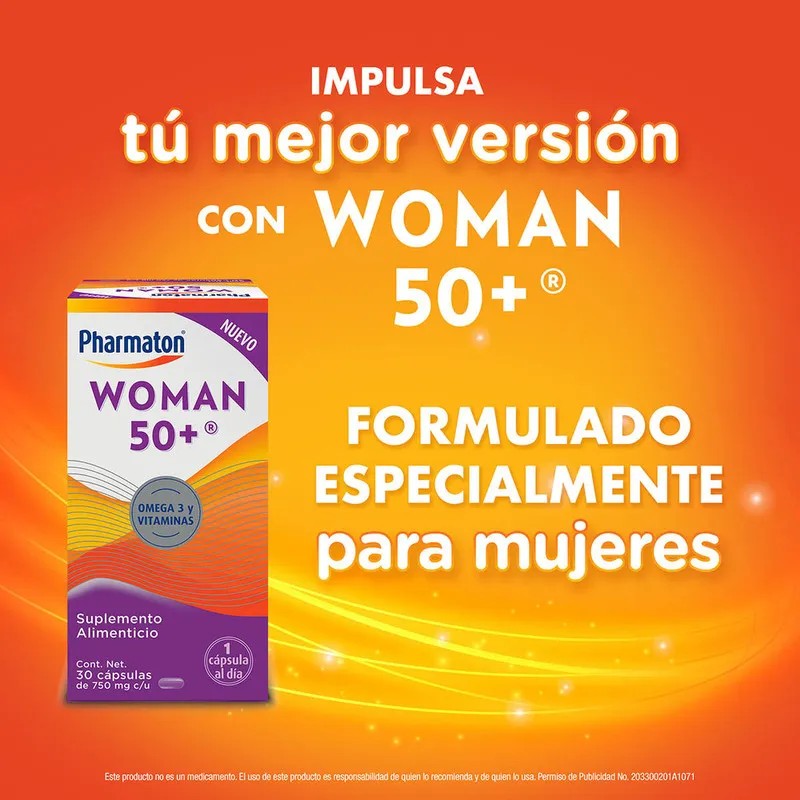 Pharmaton Woman 50 Suplemento Alimenticio para Mujer 30 Cpsulas de