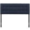 Rosebery Kids Modern Fabric Full Tufted Panel Headboard in Navy