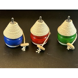 Trompo 3 Vintage Spinning Wood Top Toys Made In USA 2023