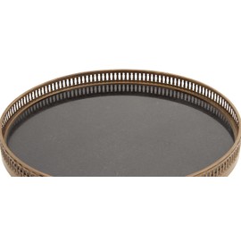 Deco 79 Metal Marble Tea Table, 26 by 18"