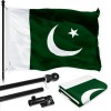 G128 Combo Pack: 6 Ft Tangle Free Spinning Flagpole (Black)