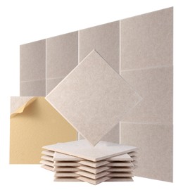 Durbles Acoustic Wall Panels - Noise Cancelling Tiles for Home Studio & Office - Quality Sound Proofing - Sound Proof Foam Panels For Walls - Easy to Install Insulation Tiles - 18 Pack (Beige)
