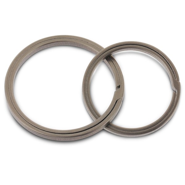 Cobee Titanium Alloy Keyrings, 2 Pcs Side Pushing Titanium Flat