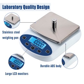 Ciziyiheng Lab Scale Balance Electronic Scales 5000g*0.01g high Precision Laboratory Digital Analytical Balance Gram Scale 0.01g Accuracy Digital Scientific Scale【Includes 500g*2 Weights】