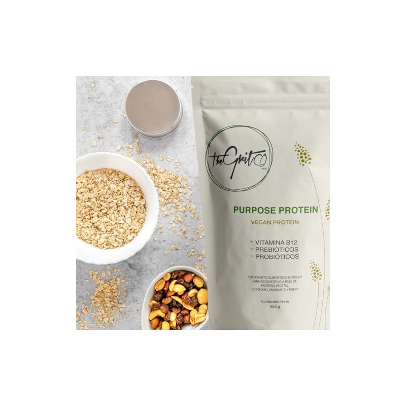 The Grit Co: Purpose, Proteína Vegana, Cacao, 660 gr