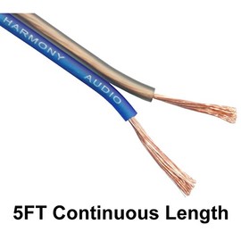 Harmony Audio 16 Gauge CCA Car Home Stereo Matte Blue Speaker Wire Cable 5 Feet