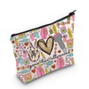 WZMPA Sonography Tech Cosmetic Makeup Bag Sonographer Gifts Peace Love