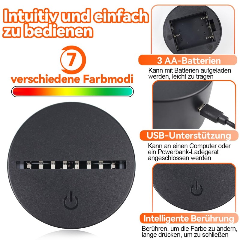 Aohcae 3D LED Night Light Base (2)