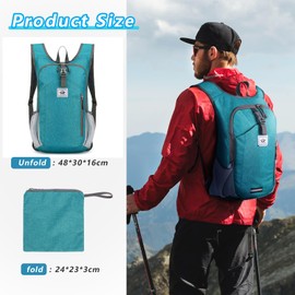 Jiusely Lightweight Foldable Backpack, 20L Foldable Packable Backpack, Rucksack for men, Rucksack Daypack for Men Waterproof Rucksack for Women Hiking Travelling Camping Sports Outdoor