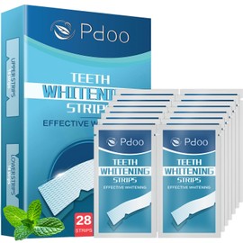 Teeth Whitening Strip 14 Treatments - Whitening Strips for Sensitive People, Fast Remove Smoking, Coffee, Wine Stains, Teeth Brightening Kit Pack of 28 Non-Slip Strips