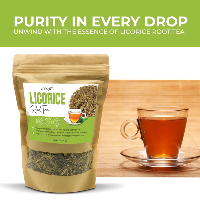 Shilajit ++ Organic Licorice Root Tea 1lb | Loose Cut