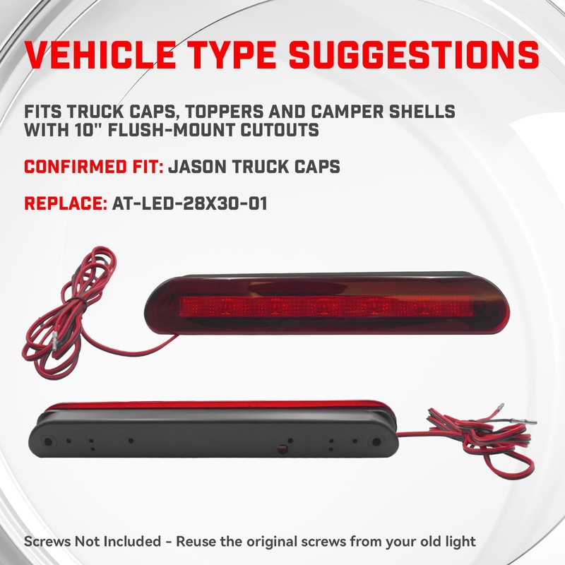 GONMOT 10 Inch Flush Mount LED Third Brake Light for