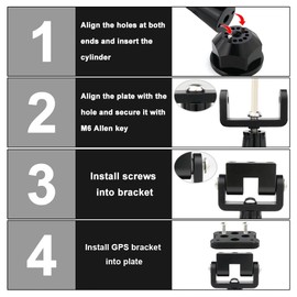 xitomer Motorcycle Steering Stem GPS Mount Bracket AMPs Fit for GSX-R750 60-19/ GSX-R1000 06-18 / ZX-6R 05-12 / YZF-R1 98-20, Compatible with Garmin Mount Phone Mount Navigator Mount